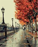 YEESAM ART New Paint by Numbers for Adults Children - Wonderful Life, Romantic Street Lovers 16 * 20 inches Linen Canvas - DIY Digital Painting by Numbers Kits on Canvas