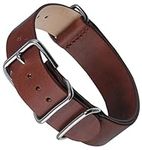 dayeer Nato Genuine Leathe Watch Band For Timex Weekender Expedition Strap Wrist Bracelet replacement (Color : Brown, Size : 20mm)