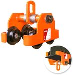 TOYO-INTL 1T/2200LBS Dual Wheels Beam Trolley, 3"-5" Adjustable I Beam Trolley, Push Manually Trolley Hoist with Dual Track Rollers, Push Track Roller Trolley for Lifting