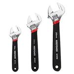 MAXPOWER 3 Pack Adjustable Wrench Set, Adjustable Spanners with Soft Grip (6 inch, 8 inch, 10 inch)