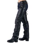 Ladies Biker Chaps with Laces ON The Back … (X-Small) Black, Black, X-Small