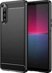 SmartLike Case Compatible with Sony Xperia 10 V, Perfect Fitting Hybrid Edge to Edge Side Protection Carbon Fiber Back Cover for Sony Xperia 10 V - Black