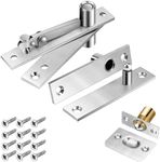 1 Pack | Heavy Duty Pivot Hinge Set with Door Ball Catch for Wood Door - HBL' Stainless Steel Hidden Door Hinge for Secret Door, 360 Degree Rotation, Invisible Pivot Door Hardware for Bookshelf.