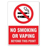 No Smoking Or Vaping Beyond This Point Sign Hygiene Signs No Smoking Signs Metal Tin Sign 12x16 Inches Caution Danger Safety Security Warning Notice Signs