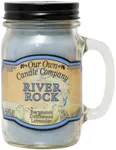 Our Own Candle Company, River Rock Scented Mason Jar Candle, 100 Hour Burn Time, Made in The USA - 13 Ounces