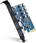 Sinefine 4 Ports PCI-E to USB 3.0 Expansion Card (2 USB Type-A and 2 USB Type-C Ports), Internal Converter PCI Express Expansion Card for Desktop PC Card, Support WindowsXP/7/8/10 and MAC OS (Blue)