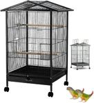 CULOTOL Bird Cage Large Parrot Birdcage Breeding Big Pigeon Villa Parakeet Macaw with Wheels Stand Perch for Small Medium Large Birds