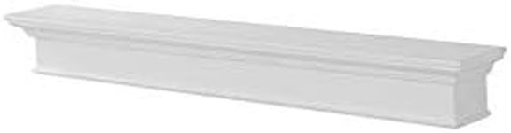 Pearl Mantels Shelves Inviting and Cozy Painted MDF Mantel Shelf, 60'', Crisp White (ARYB60610)