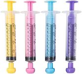 4Pcs Animal Syringe Feeder Chromatic Plastic Syringe Pet Feeding for Puppies, Cat, Rabbits and Other Baby Animals.