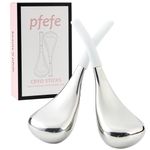 Pfefe Cryo Sticks Facial Skin Care Ice Globes for Women Face Eyes, Stainless Steel Face Beauty Tools for Girls Ladies, Esthetician Supplies Cooling Spa Globes with Storage Case (White)