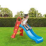 Dolu Junior Slide For Children From 2 Years Blue And Red With Yellow Steps Garden Toy Kids Slide Kids Outdoor Play Equipment Toddler Slide Garden Slide Playground Equipment Big Slide Childrens Slide