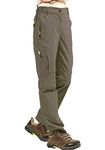 Women's Hiking Pants Convertible Quick Dry Stretch Lightweight Outdoor UPF 40 Fishing Safari Travel Camping Capri Pants 4409,Khaki, 8