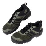BLACK+DECKER Flyknit Black & Olive Green Sporty Design Safety Shoes for Men Lightweight | Antistatic & Antislip | Single Density | Fiber Toe | BXWB0185IN-FN | Size-08