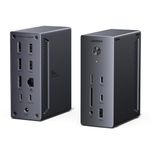 UGREEN Docking Station, Triple 4K Display (2x DP+ HDMI), 14-Port USB-C Dock, 100W Max Charging for Laptop, 27W Max USBC, 10Gbps USB-C/A, 170MB/s SD, Ethernet, Audio, 140W Power Supply for Dell, HP