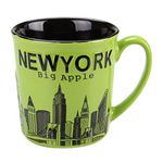 Torkia - New York Big Apple City Skyline Jumbo Ceramic Mugs - 12oz (Lime Green)