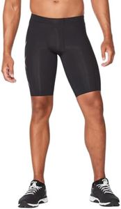 2XU Men's Force Compression Shorts - Compression Shorts for Enhanced Support and Recovery - Black/Nero - Size Small