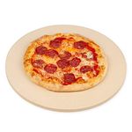 ROCKSHEAT 15" x 0.6" Round Pizza Stone, Cordierite Pizza Stone for Oven Grill BBQ, Food Grade Baking Stone for Pizza and Bread, Outdoor Pizza Accessories for Grilling