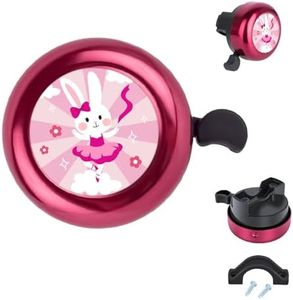 MZELQ Bicycle Bell Cute Clear Sound Adjustable Size Aluminum Bike Accessories Bell Ring for Girls Women Kids Adults, Pink (Rabbit Pattern)