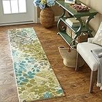 Mohawk Home Aurora Radiance Aqua Abstract Floral Runner Area Rug, 2'x8', Blue/Green