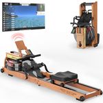 JOROTO Wood Rowing Machine for Home Gym,Oak Wood Foldable Rower Machine with Bluetooth, Adjustable Tablet Holder - 330LS Weight Capacity