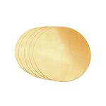 Tynulox 5 Pcs 24 Gauge Brass Round Plate, 0.02" Thickness x 4" Diameter H62 Brass Copper Metal Sheet for Crafts, Models, Repairs