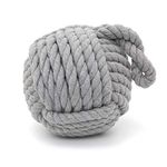 Carousel Home Gifts Grey Nautical Knot Rope Heavy Doorstop | Nautical Monkey's Fist Seaside Rope Door Stop | Beach Rope Knot Door Stopper Ball