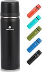 Santeco Vacuum Flask 1000ml - Stainless Steel Double Walled Vacuum Insulated Travel Coffee Flask, Water Bottle for 12hrs Hot/24hrs Cold Drinks-Black