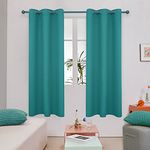 Deconovo Blackout Curtains for Living Room, Room Darkening Curtain Panel for Bedroom, Thermal Insulated Window Curtain, 1 Panel, Turquoise, 42 W x 63 L Inch Long Curtain