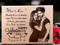 Incredible Gifts India Customized Wooden Valentine's Gift Photo Plaque Love Gifts For Couples (10x8 Inches, Beige)