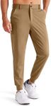 Libin Men's Slim Fit Golf Pants, 4-Way Stretch Quick Dry Athletic Joggers with Pockets, Work Dress Casual Yoga Baseball Pants, Camel M