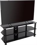 AVF SDC1140 Shaped Universal Clear and Chrome TV Stand For Up To 55 inch (Black & Chrome)