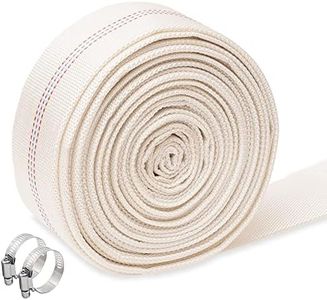 QuQuyi 1.5" x 30 FT Heavy Duty Reinforced PVC Swimming Pool Backwash Hose, General Purpose Lay-Flat Water Discharge pipe for Water Transfer Applications, White