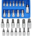 nutmanel HEX Bit Socket Set, 13pcs Allen Key Socket Set, Metric 2mm-14mm Allen Socket Kit, CR-V Socket S2 Alloy Steel Bit, 1/4" 3/8" 1/2" Drive for Torque Wrench, Ratchet Wrench, Impact Power Drills