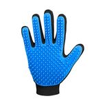 DELOMO Pet Hair Remover Glove, Enhance Pet Grooming Glove with 255 Tips, Deshedding Glove for Dog and Cat, 1 Pack Right Hand Gentle De-Shedding Glove Brush, Blue