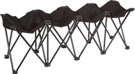 Trademark Innovations Portable 4-Seater Folding Team Sports Sideline Bench by (Black)