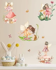 Nursery Fairy Wall Stickers Fairy Girls Decals Mushroom Stickers Baby Girls Room Wall Art Decor Window Decor Bedroom Wall Sticker