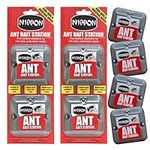 Nippon Ant Killer Indoor - Ant Bait Station 2x2 Pack - Nipon Ant Traps Indoor, Most Powerful Ant Killer Outdoor, Black & Red Ants Repellent, Dog Pet-Friendly Ant Control, UK Ant Nest Killer for Lawns