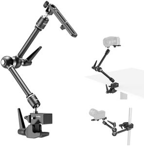SMALLRIG Friction Magic Arm Camera Mount with Super Clamp and Camera Platform, Overhead Camera Desk Mount Srand, Studio Space Saver, Heavy Duty Mount/Bracket for Lights, Cameras