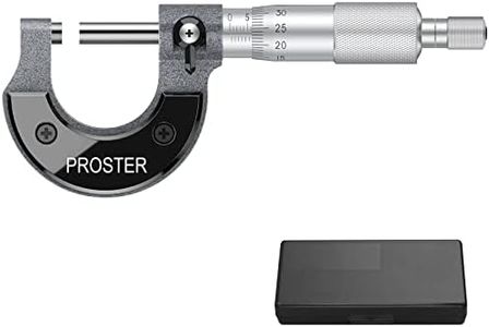 Proster Outside Micrometer 0-25mm(0.01mm Graduations) Metric External Caliper with Zero Wrench and Packing Box High Outside Metric Micrometer Precision Machinist Tool