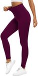 QUEENIEKE Leggings for Women High Waisted Buttery Soft Yoga Pants with Pockets Women's Workout Leggings (Red Merlot, M)