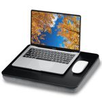 ZEAPTAC Portable Lap Laptop Desk with Pillow Cushion, Fits up to 15.6 inch Laptop, Lap Stand for Bed & Couch & Carpet, Book Tablet/Drawing Board/Computer Laptop Stand - Black