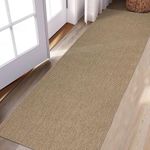 Ivissy Braided Runner Rug 2x7 Ft Washable Runners for Hallways Kitchen Runner Rug with Rubber Backing Cotton Entryway Runner Indoor, Woven Floor Carpet for Hall Kitchen Bedroom, Natural