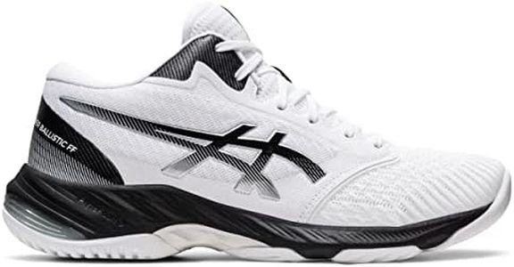 ASICS Men's Netburner Ballistic FlyteFoam Mid Top 3 Volleyball Shoes, 10, White/Black