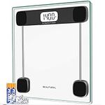 BEAUTURAL Digital Body Weight Bathroom Scale, Accurate Scales for Weighing with Backlit LCD, Tempered Glass, Highly Precision Machine, Auto Calibration, 180 kg / 400 lb, Body Tape