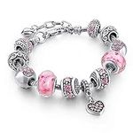 Capital Charms Pink Hearts Silver P