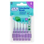 TEPE Interdental Brush Original, Soft Dental Brush for Teeth Cleaning, Pack of 6, 1.1 mm, Large Gaps, Purple, Size 6