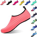 Water Shoes Mens Womens Aqua Shoes Beach Surf Diving Swim Barefoot Skin Shoes Quick Drying Lightweight Durable Rubber Sole (UK3.5-4/230-235mm, Pink)