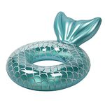 Breewell Comfortable Inflatable Float, Mermaid Tail Tubes, Sparkles for Water Party, Beach, Pool, Adult Float | 120 X 100 cm | Multi Color