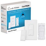 Lutron Caséta Smart Switch Kit with Remote | 3-Way (2 Points of Control) | Works with Alexa, Apple HomeKit, Ring, Google Assistant (Smart Hub Required) | P-PKG1WS-WH | White