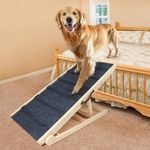 iPetba Dog Ramp for Bed Couch Wooden Pet Ramp for Large Dogs Adjustable Height 24”